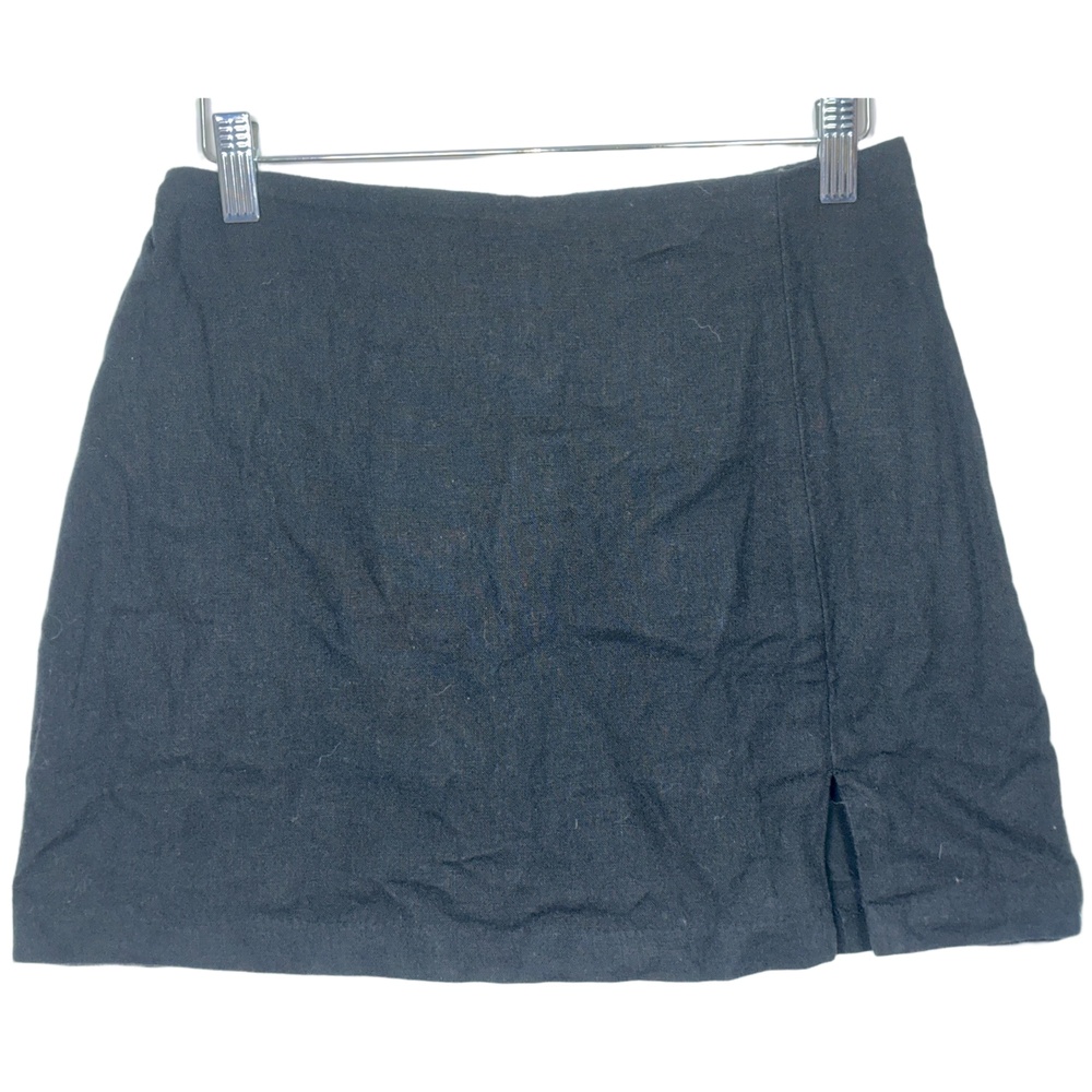 NEW Abercrombie & Fitch Black Linen Cotton Zip Skirt Shorts Skorts Womens Size S